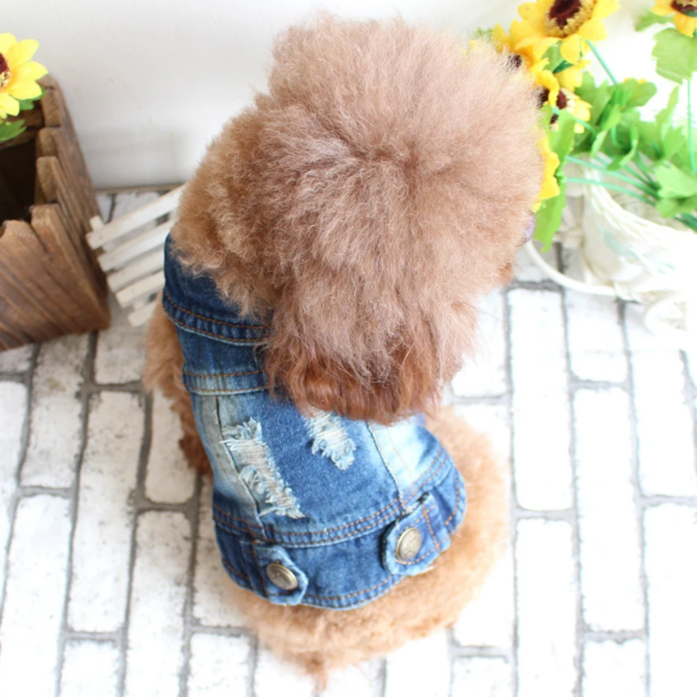 

Pet Denim Vest Dog Clothes Cool Jacket Small Puppy Summer Accessory Sleeveless Coat Winter Clothing Fashion Jeans
