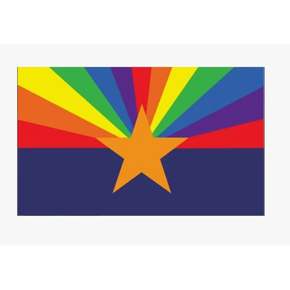 2x3ft 3x5 pride flag with arizona state banner