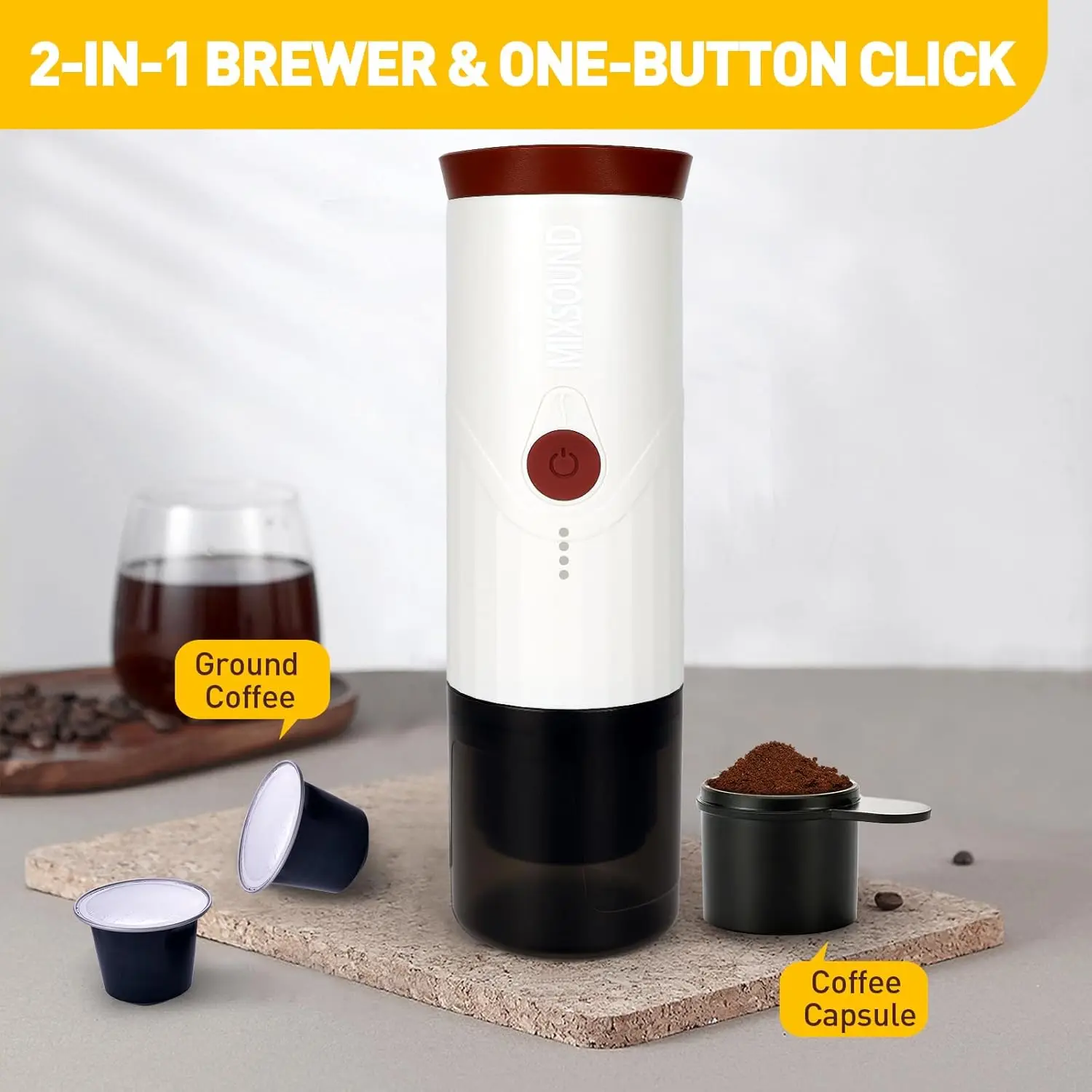 Портативная эспрессо-машина, электрическая дорожная кофеварка для кемпинга, автомобильная кофеварка с самонагревом и USB-C, совместимая с G