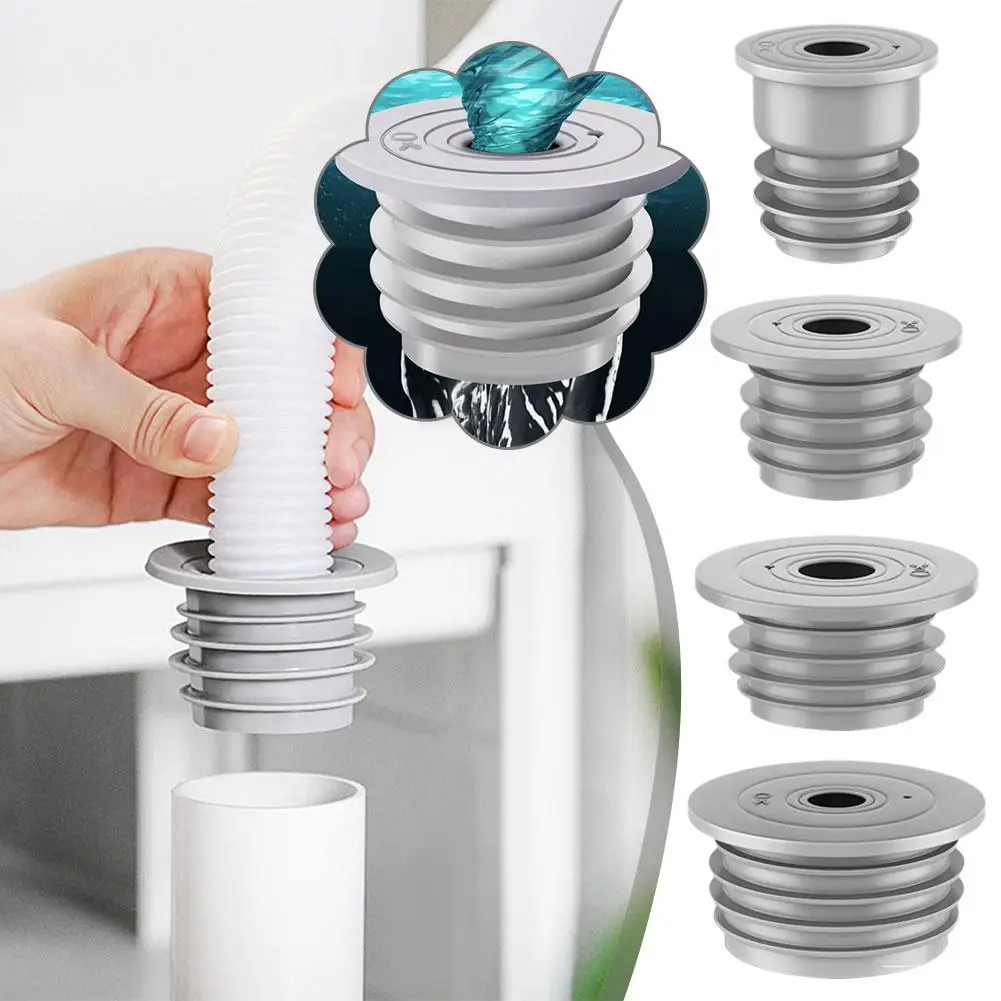 Drain Pipe Hose Seal Deodorant Washing Machine Silicone Sealing Plug for Sewer for Bathroom Kitchen Cleaning Tools D4W3