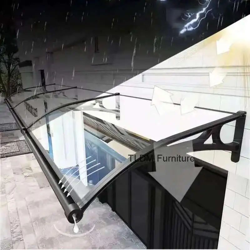 

Outdoor Waterproof Awning for Courtyard Modern Thickened Metal Rain Cover Awnings Creative Minimalist Terrace Awning for Home