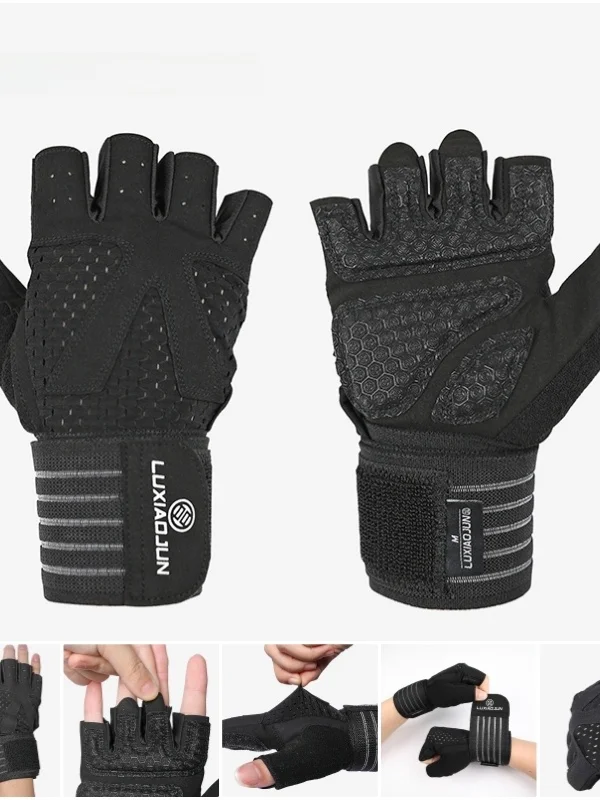 

Luxiaojun Fitn перчатки спортивные защитные перчатки для мозолей на ладонях противоскользящее оборудование для тренировок в тренажерном зале защитная накладка для рук тяжелая атлетика