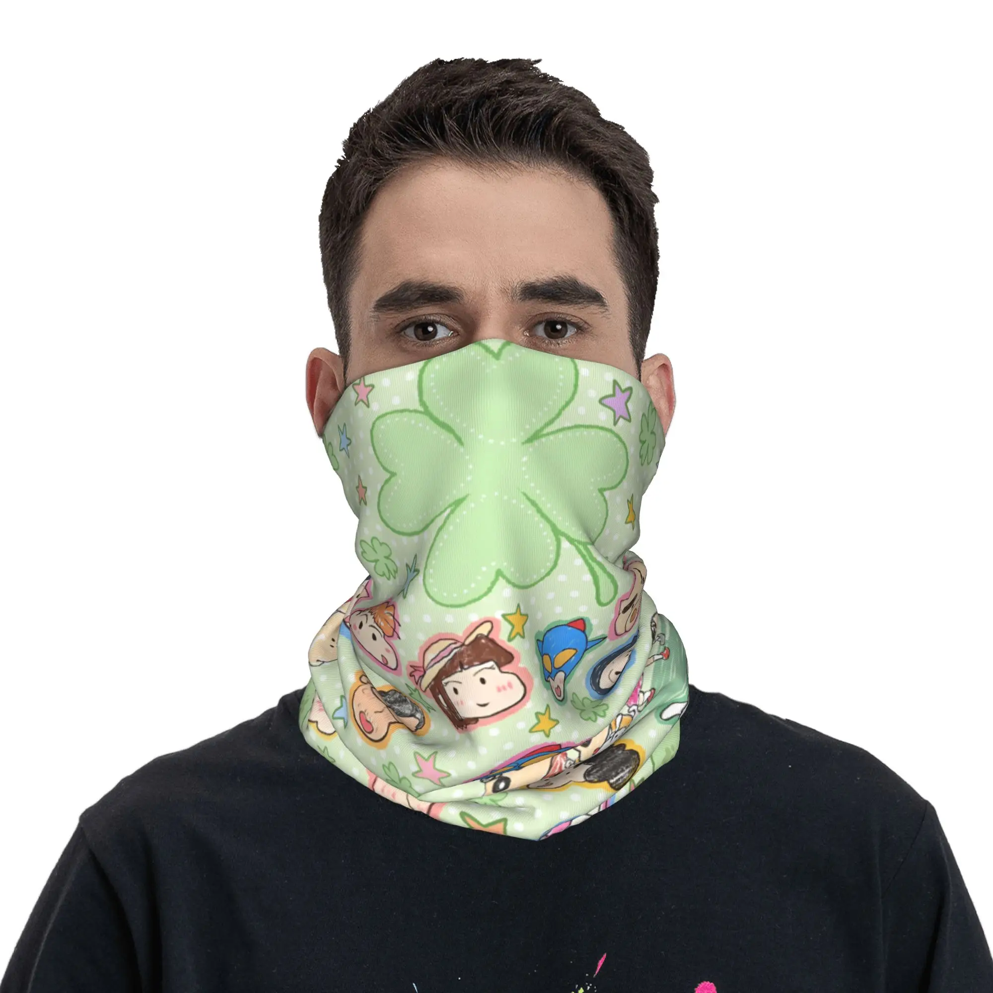 Custom C-Crayones Shin-chanes Bandana Neck Gaiter Windproof Face Scarf Cover Women Men  Headwear Tube Balaclava