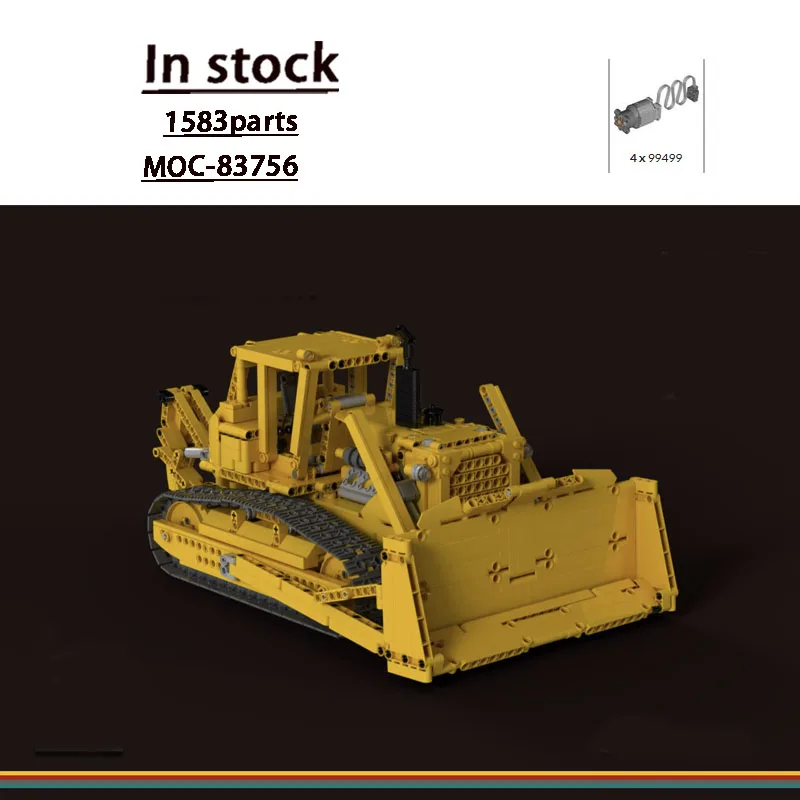 MOC-83756 Classic New Remote-Control Bulldozer Building Block Model, 1583Parts, Creative Birthday Toy Gift for Boys and Children