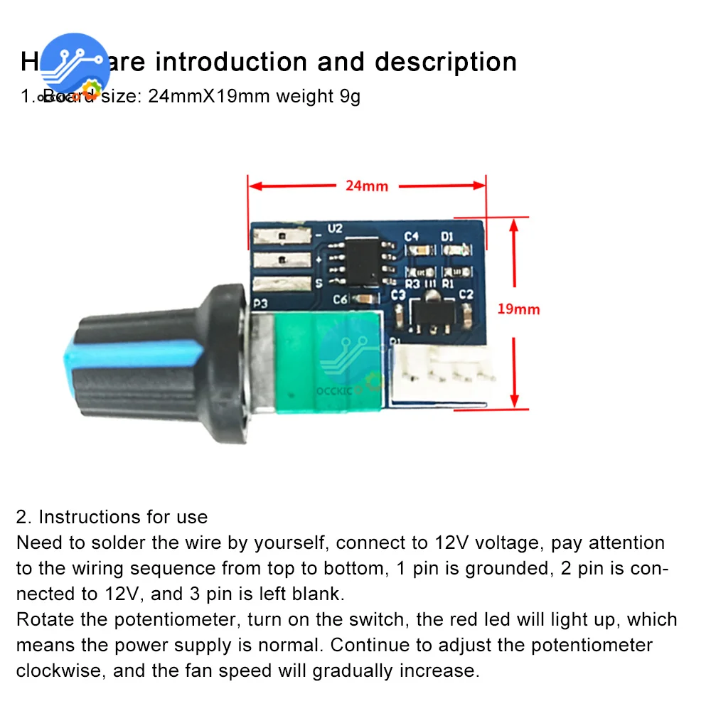 12V PWM Bộ Điều Khiển Tốc Độ Động Cơ Mô Đun Đơn Kênh Quạt Có Thể Điều Chỉnh Bộ Điều Chỉnh Tốc Độ Điều Khiển Thống Đốc Công Tắc
