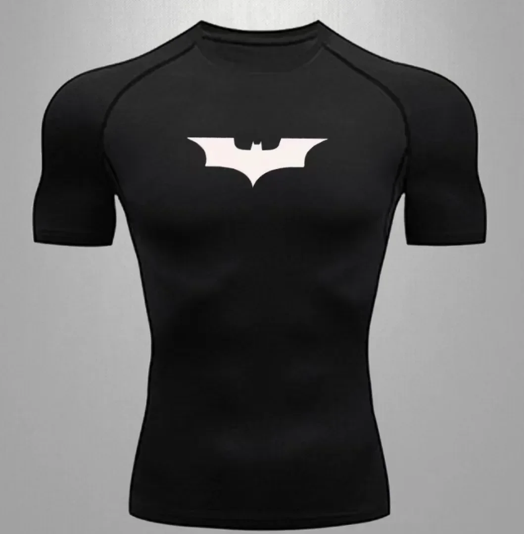 

Men's new printed T-shirt fitness training running quick drying sports shirt summer shaping slimming comfortable top