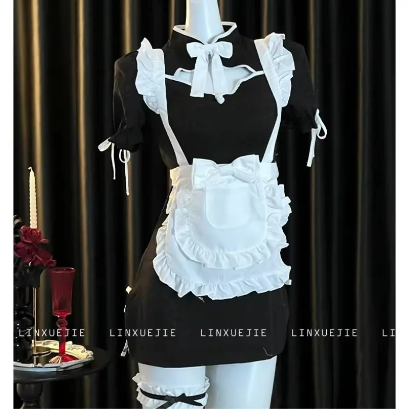 Chinese Classical Cheongsam Dress Women Halloween Maid Cosplay Costumes Japanese Sweet Lolita Cat Anime Hollow Maid Outfit - view 2