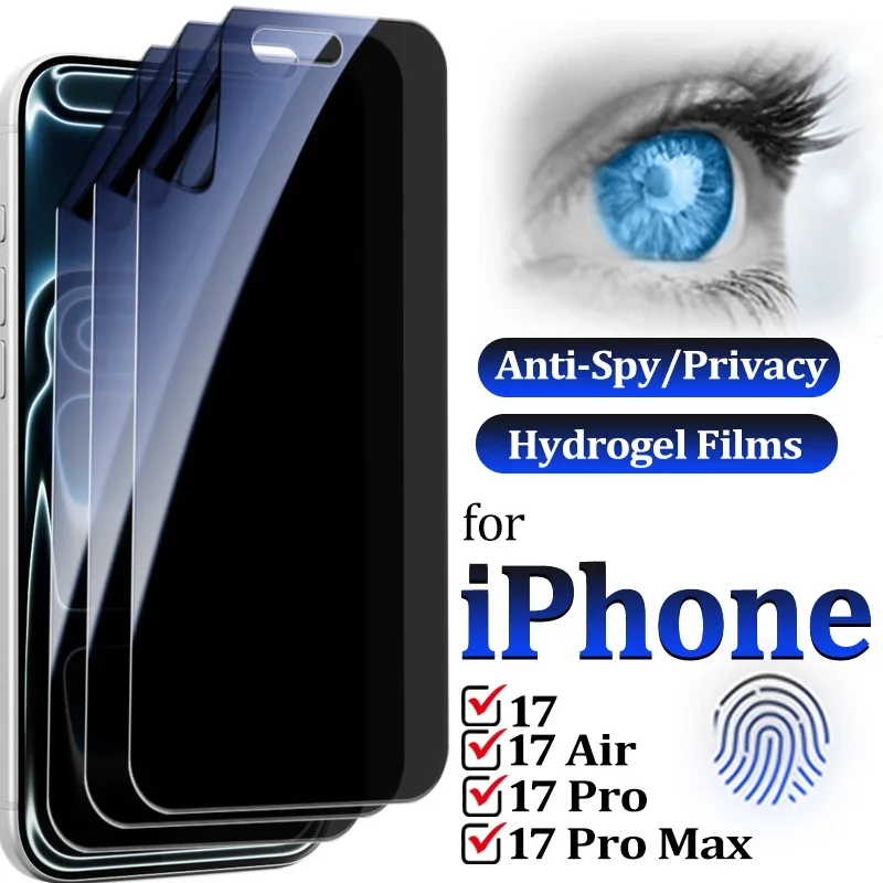 1/3 Stück Anti-Spionage Weiche Hydrogel-Schutzfolien für iPhone 17 Pro Max 17 Air 16 17 e Bildschirm Kratzfeste Sichtschutzfolie Vollständige Abdeckung