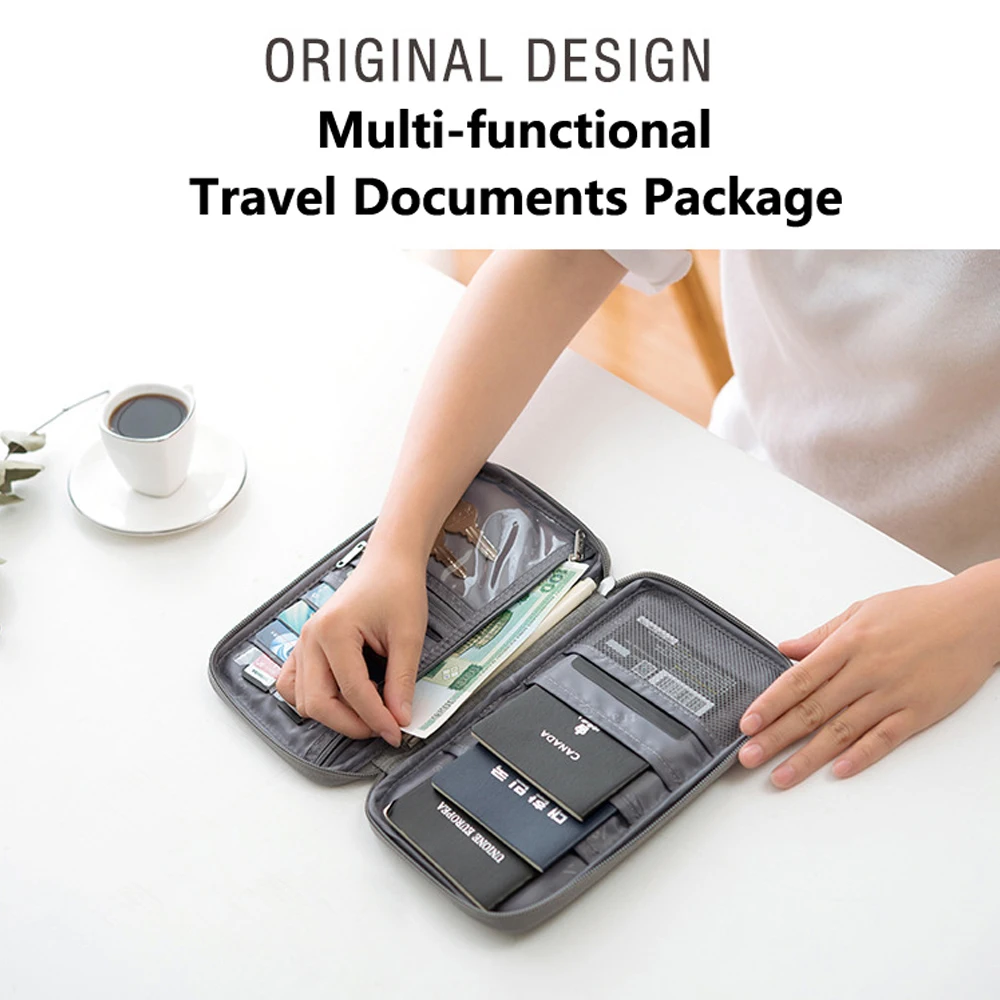 

Travel Wallet Family Passport Holder Multi-pockets Waterproof Document Case Organizer Travel accessories Document Bag Cardholder