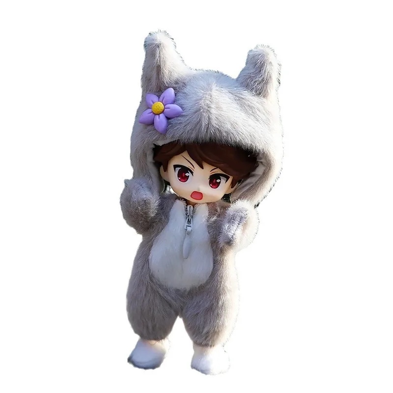 

Модная милая кукольная одежда, игрушка ручной работы 1:12 Ob11 Gsc Bjd, одежда для кукол, синий, розовый, комбинезон на молнии с животными, пижамы, 1 шт.