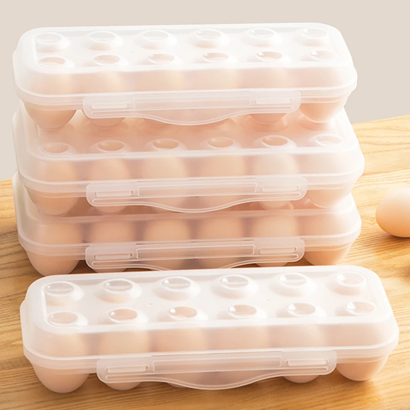 2/6/12/18 Compartments With Lid Egg Storage Box Kitchen Refrigerator Egg Box Egg Rack Household Refrigerator Egg Rack Egg Tray