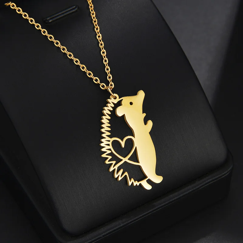 Custom Name Necklace Hedgehog Cute Chain Engrave Name Letters For Boy Girl Birthday Gift Jewelry Stainless Steel  Pendant Choker