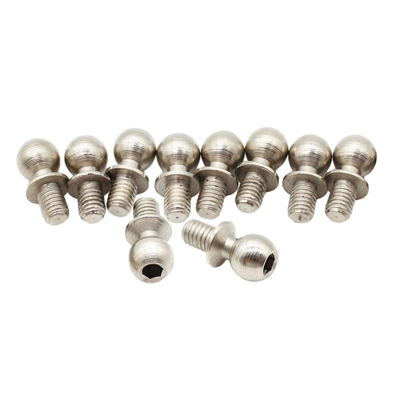 10 Pieces RC Car Ball Head Screws Durable Spherical Bolts for Wltoys 144001 144002 144010 124010 124008 124007 124016 1:14