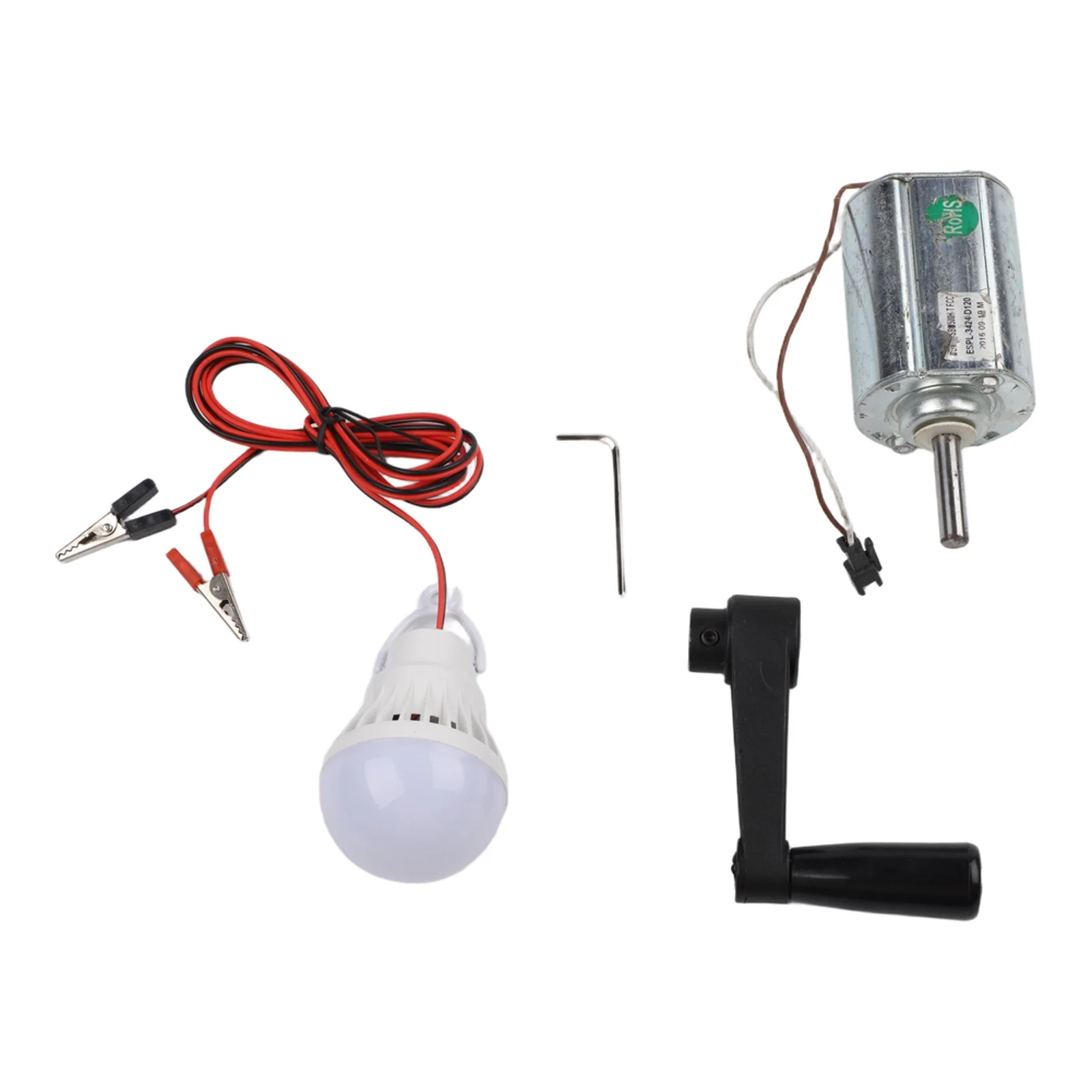 Portable DIY Wind for turbine Model with Hand Crank Permanent Magnet Generator 12V 80W for Outdoor Lighting and for educational