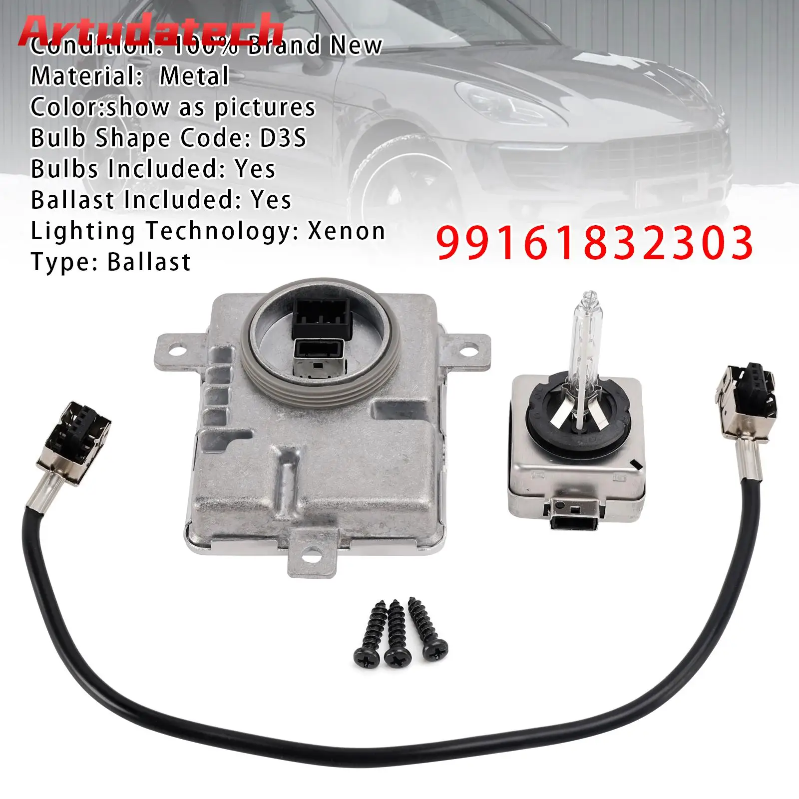 

Artudatech Xenon Ballast & D3S Bulb Control Module 99161832303 For Porsche Macan 2015 2016 2017 2018 Car Accessories