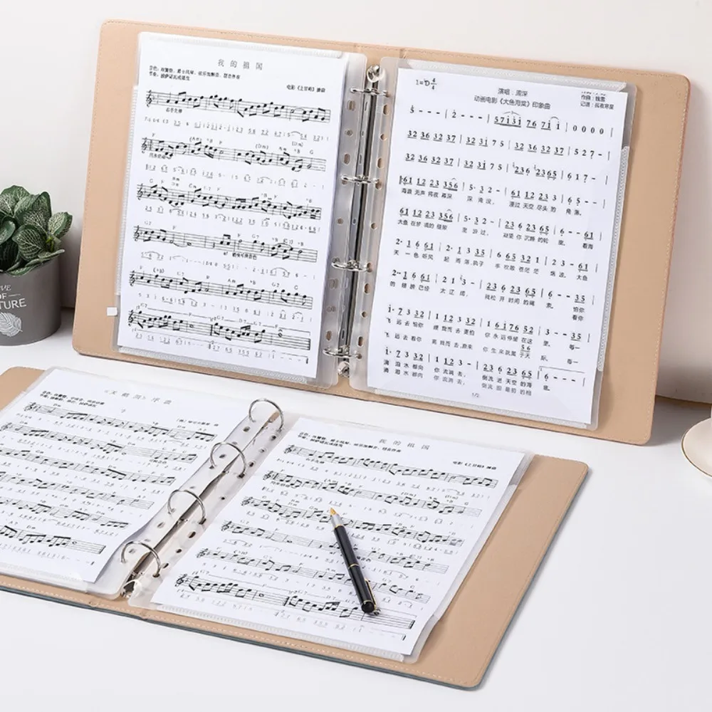Flexible Loose Leaf Music Score Folder Detachable 20 Pages Piano Music Sheet File Folder Writable Fits Letter Size