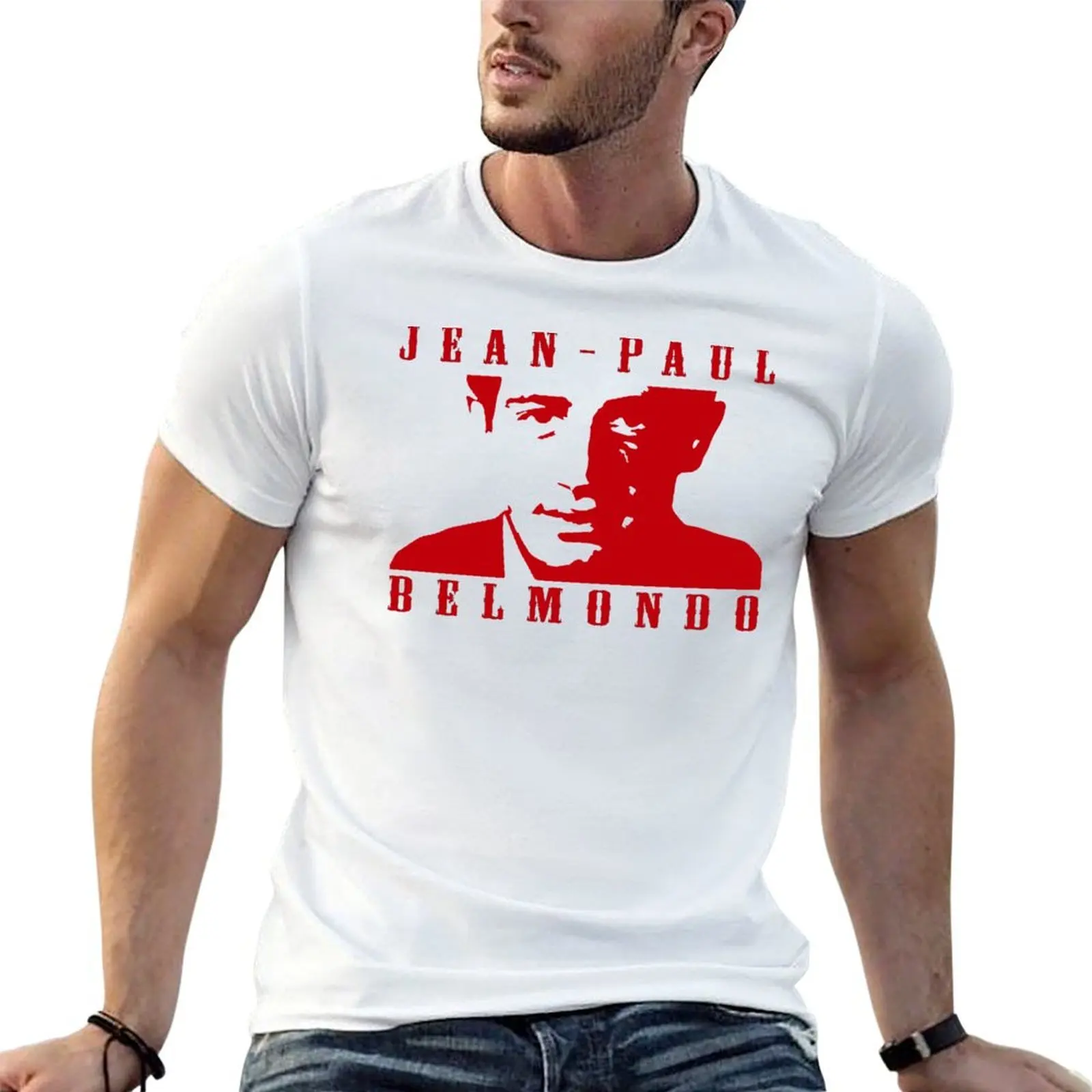 Camiseta Copie de Jean Paul Belmondo para hombre, camiseta de algodón pesado, camisetas gráficas para hombre, camisetas de anime para hombre