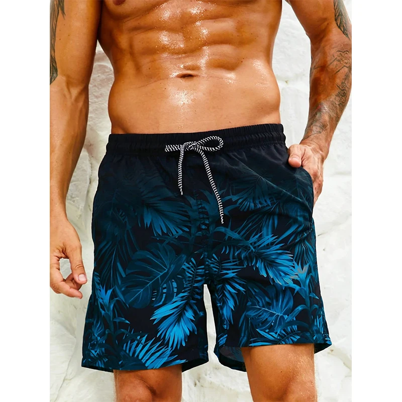 Tropische planten 3D print boardshorts heren oversized surfen trekkoord strandsportbroek badmode zwemkleding trunks kinderkleding - afbeelding 2