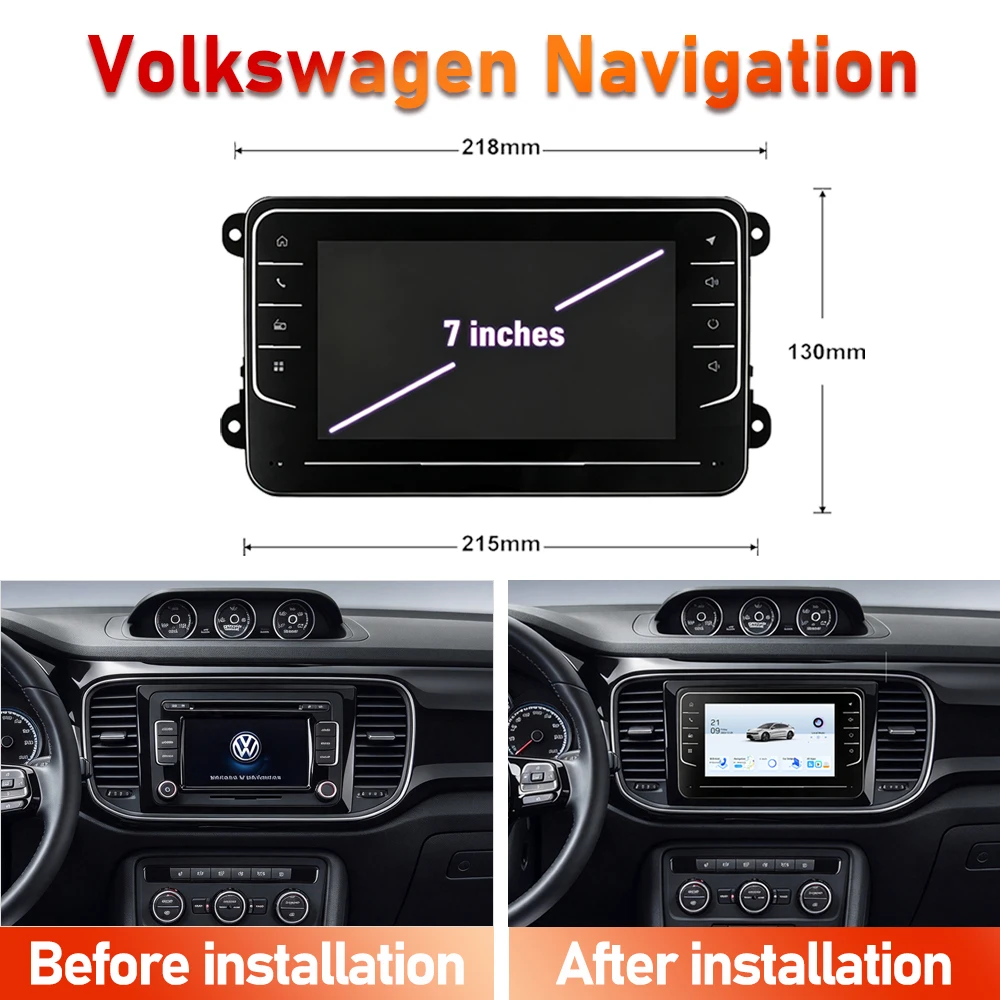 7'' 4-64GB For VW Beetle 2011-2015 Wireless Carplay GPS Car Stereo Radio Android 15 Auto Head Unit Camera WIFI BT Canbus 4G LTE