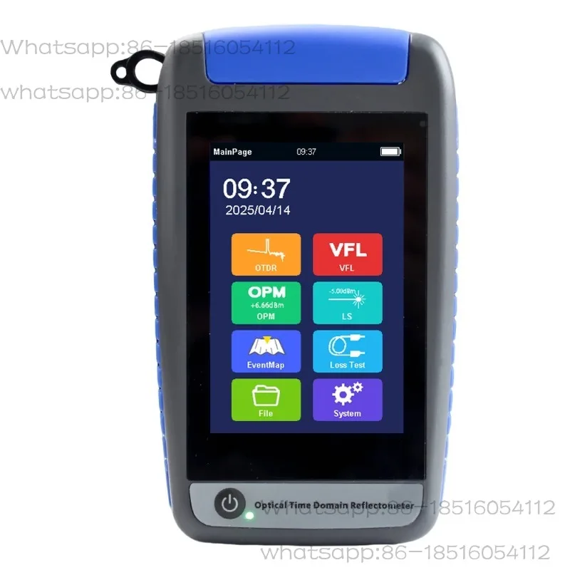 Fiber Optic Tester: 1550nm 20dB, Breakpoint & Loss Testing, Touch Screen, OPM & VFL for Network Maintenance