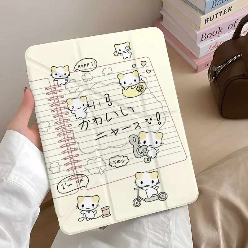 Notebook Kitten 3+Y Fold Tablet Case for Samsung Tab S7 S8 S9 11 A9 A11 8.7