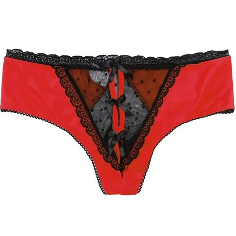 Slip bassi da donna Mutande con apertura sul cavallo Biancheria intima di pizzo Mutandine in vita Perizoma trasparente Perizoma Solido Bowknot Biancheria intima di pizzo