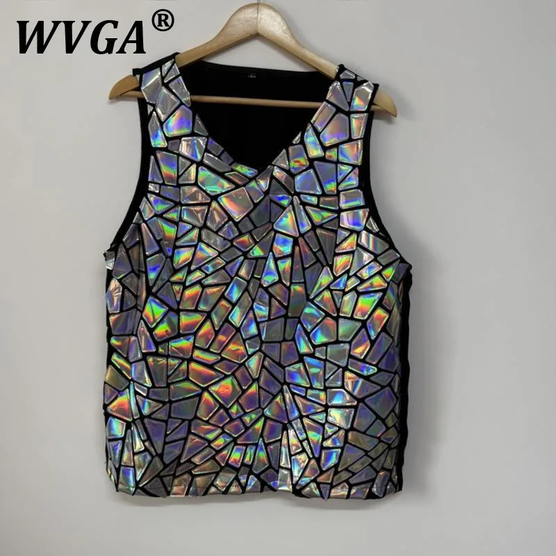 

WVGA Spring Summer New Man Tide High Street Patchwork Design Fashion Vest Punk Niche Chic Casual Personality Tank Tops Ins W8602