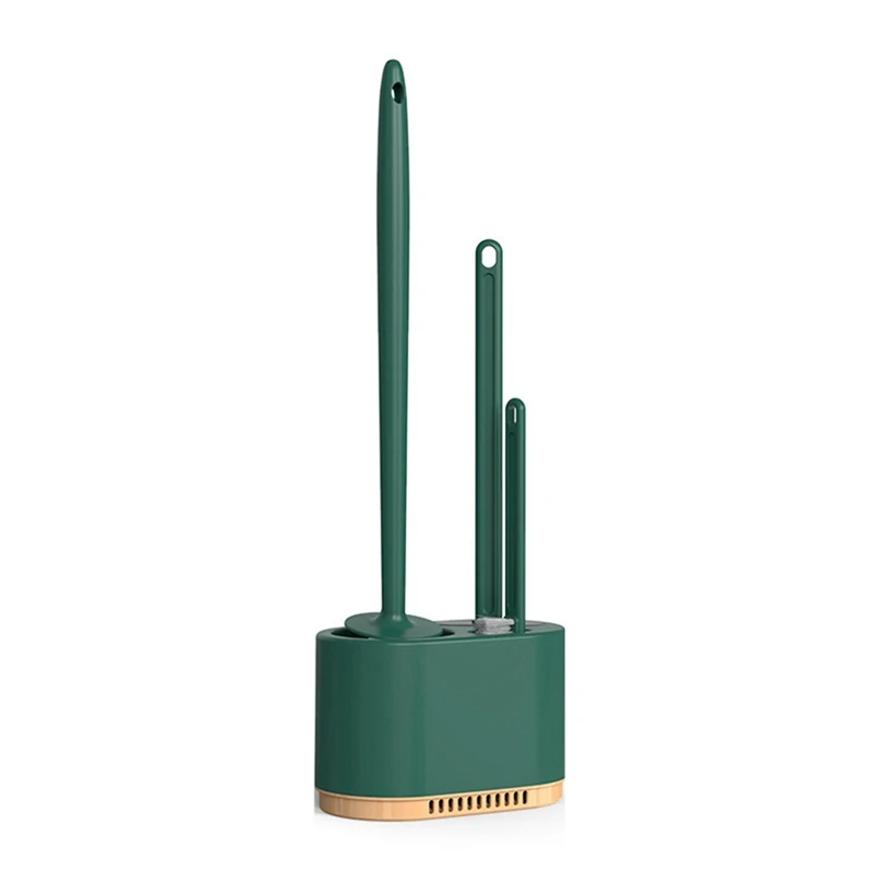 ABAE-Green 4-In-1 ชุดแปรงห้องน้ําซิลิโคน, แปรงห้องน้ําซิลิโคนไม่มีมุมตายทําความสะอาดสิ่งประดิษฐ์ชุดล้างห้องน้ํา