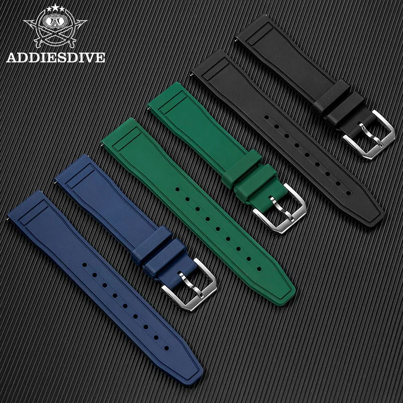 

New Style Fluorinated Rubber Watchband 20mm Rubber Watch Strap Universal Watch Accessories Watch Part Replacement Bracelet Band