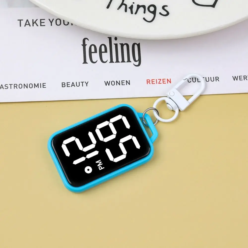 مربع سلسلة مفاتيح LED ساعة معلقة نمط LED عرض ساعة قلادة رقمية حركة إلكترونية مضيئة ساعة جيب استخدام الطالب #3