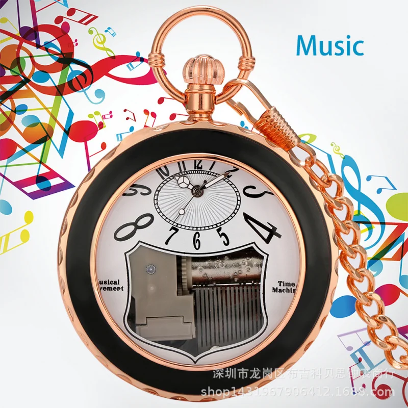 Foreign Trade New Products  Cartoon Quartz Music Pocket Watch-Swan Lake Music Box Pocket Watch Factory direct sales