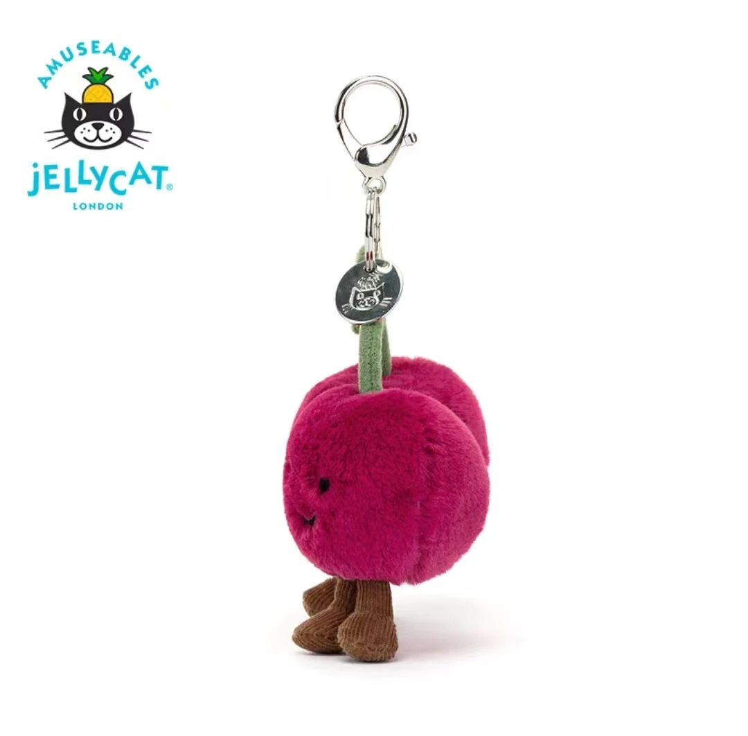 Jellycat Amuseables Cherries Bag Charm 4 дюйма — ультра-мягкая плюшевая игрушка NWT |   Идеальный подарок