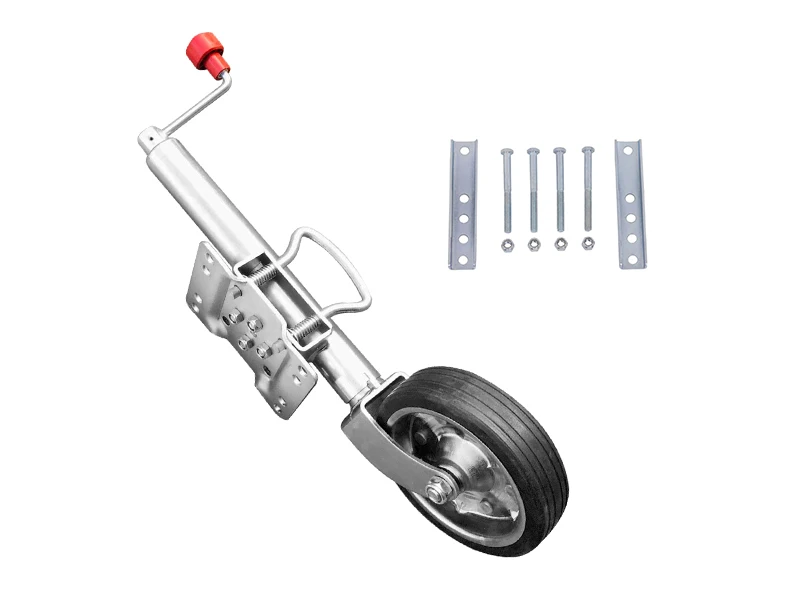 10 Inch Jockey Wheel Swing Up Solid Rubber Wheel Capacity 1500 pounds Caravan RV Boat Trailer Jack Parts Accessories Guide Wheel