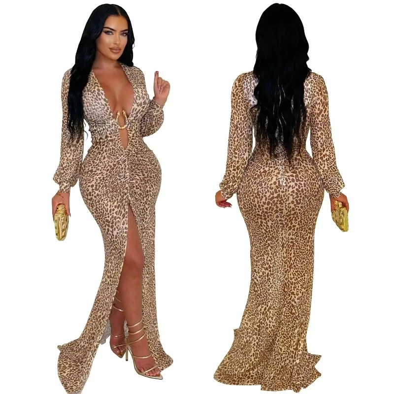 

2025 Autumn Fashion African Long Sleeve V-neck Polyester Party Evening Long Maxi Dress Dashiki African Dresses for Women Outfits