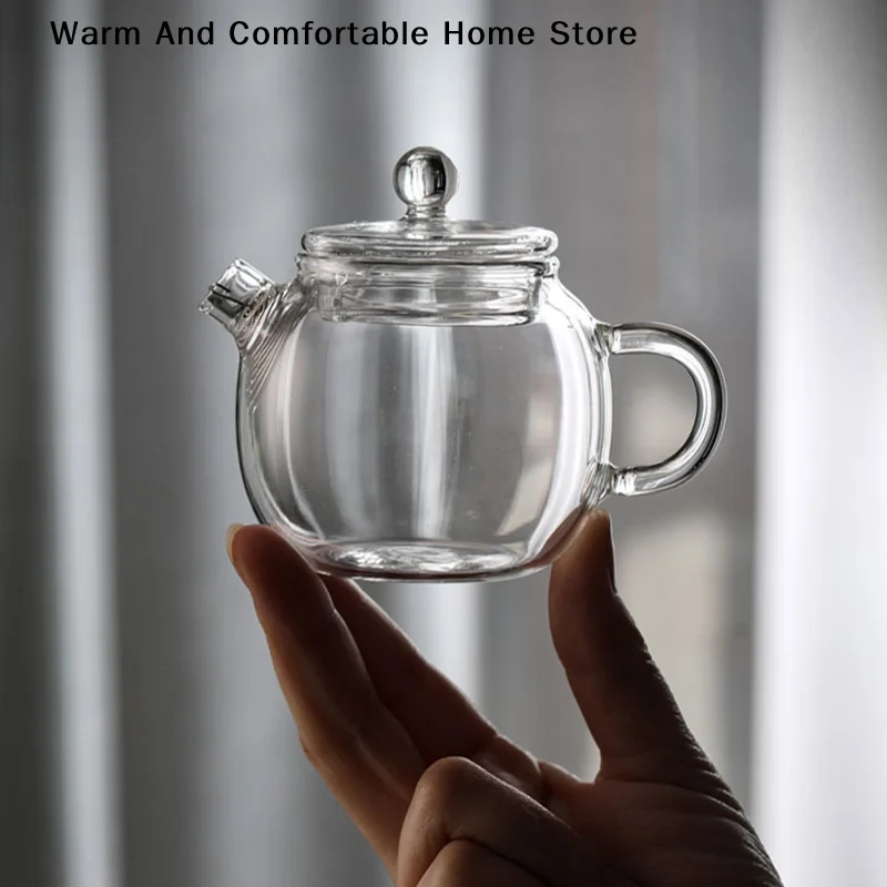 150ml/250ml Mini Clear Glass Teapot High Borosilicate For Hot Teapot For One Person Use Chinese Kung Fu Tea For Home Office Cafe