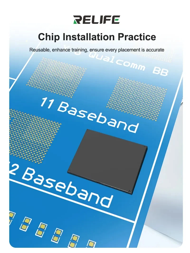 Płytka treningowa do lutowania RELIFE RL-044R do naprawy iPhone'a, zestaw do nauki układów BGA i gniazd złącza, obsługuje całą serię IP17