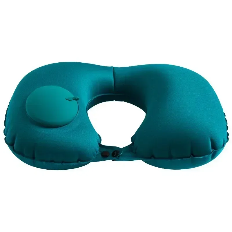 U-Shaped Inflatable Travel Pillow Portable Air Neck Support Cushion Comfortable Sleeping Press to inflate pillow image 5