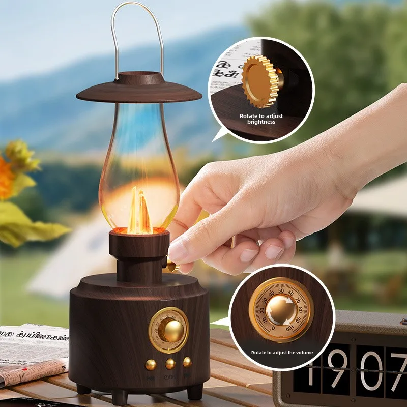 Retro FM Sunset Bluetooth Speaker Outdoor Portable Atmosphere Light Soft Light Wireless Radio Ornament Nightlight Music Lamp