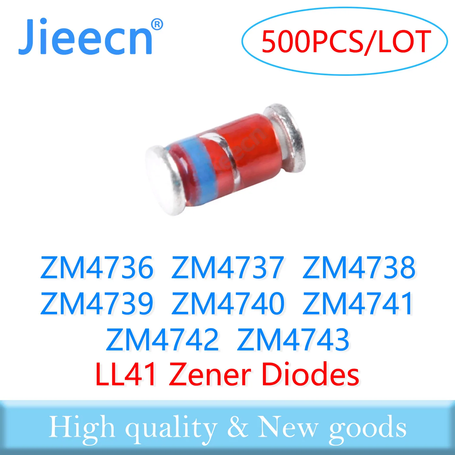 500PCS LL41 1W ZM4736 6.8V ZM4737 7.5V ZM4738 8.2V ZM4739 9.1V ZM4740 10V ZM4741 11V ZM4742 12V ZM4743 13V Zener Diodes