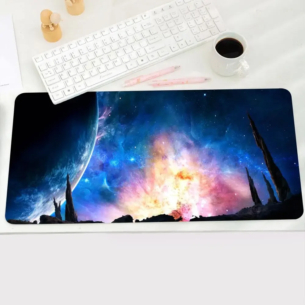 

Universe Galaxy Cool Large Mouse Pad Anime Desk Mat Luxury Desktop Cartoon Gaming Gamer Keyboard Office Computer Soft Cushion