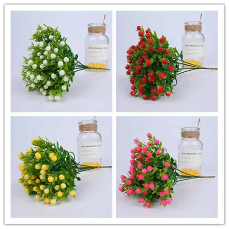 Artificial Flower Milan Grass Fake Green Plants Pot Room Home Decorations Wedding Bridal Bouquet