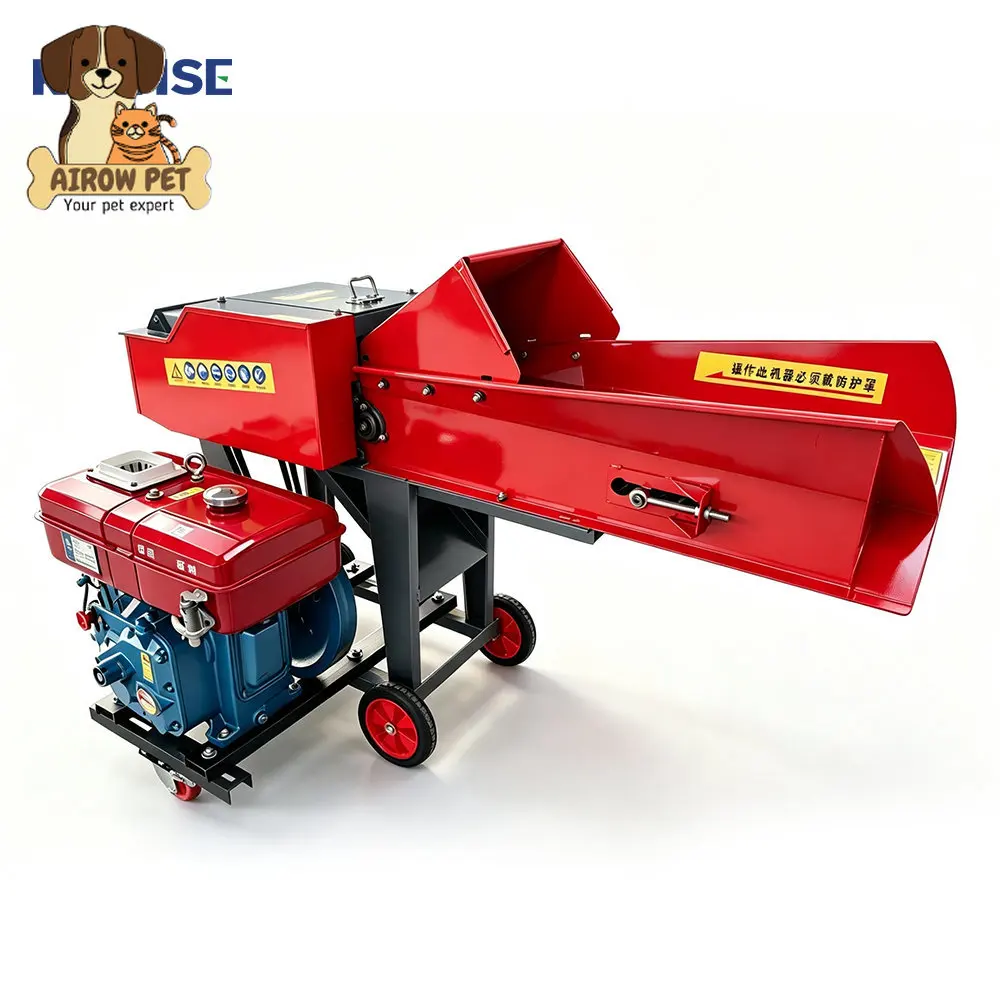 AIROW High Capacity Diesel Chaff Cutter Machine for Large Farm Grass Straw Processing Animal Feed Equipment