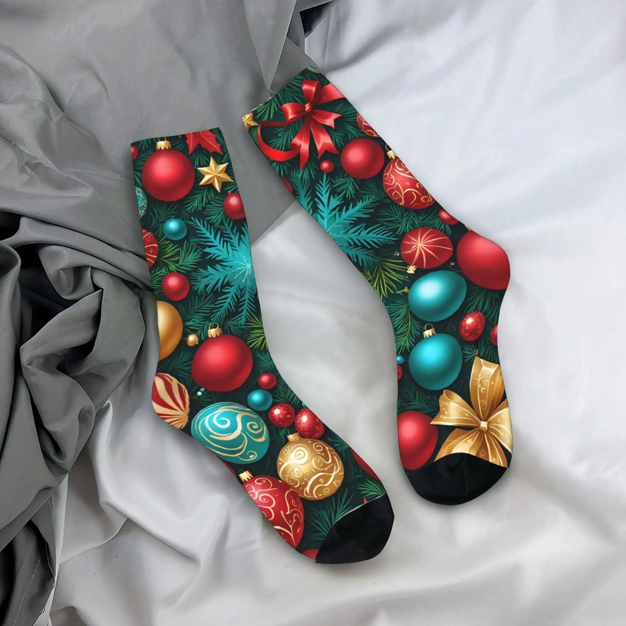 

Рождественские чулки 2025 года, мужские носки, удобные носки в стиле ретро, весенние нескользящие носки для спорта на открытом воздухе с графическим рисунком, подарок