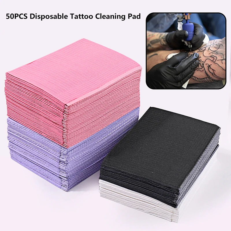 50PC Disposable Dental Bibs Sheets Cloths, Tattoo Table Covers Clean Pad, Underpad Hygiene Personal Tattoo Bib Waterproof Tattoo