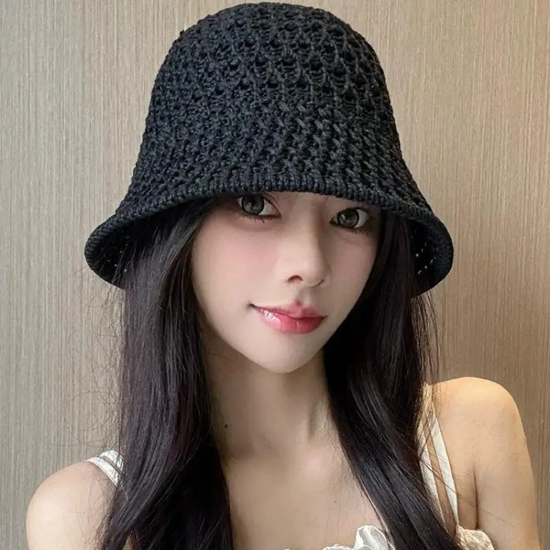 

Beach Korean Straw Hat Summer Women Visor Bucket Hat Fisherman Hat Hand weaving Panama Girl Fishing Chapeau Sun Hats tool