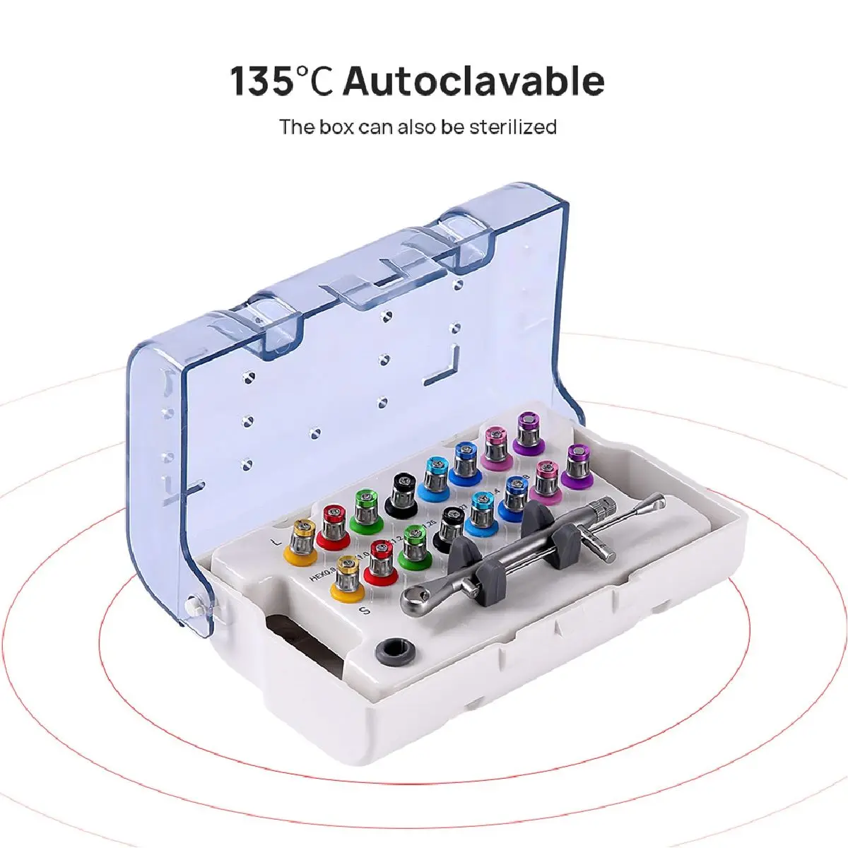 Dental Implant Screw Driver Colorful Torque Wrench Ratchet 10-70NCM with 16Pcs Screw Driver Universal Restoration Tools Kit