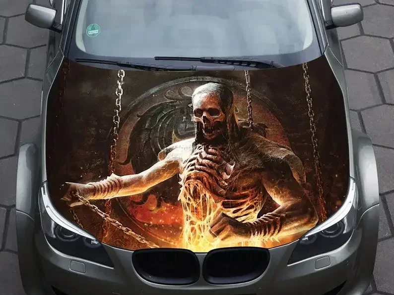 

Car hood decal, vinyl, sticker, graphic, death, mortal, wrap decal, truck decal, truck graphic, bonnet decals, skull, f150