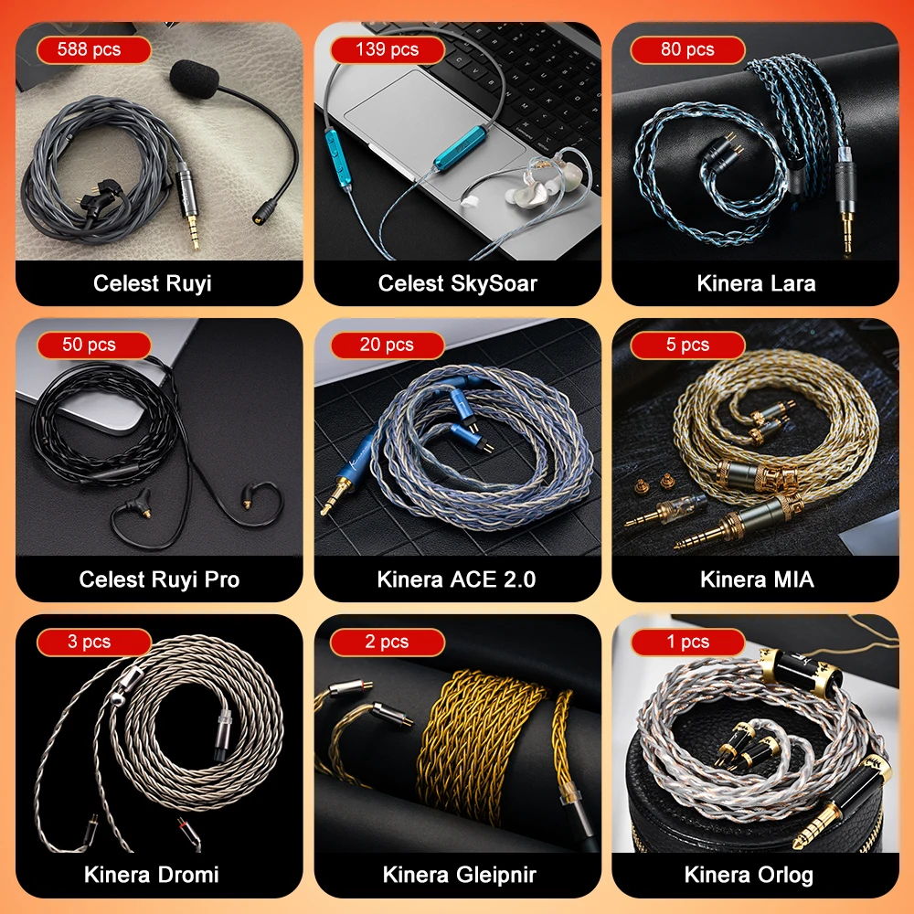 Kinera Celest 2025 Lucky Bag Кабель для наушников Ruyi с микрофоном Sky Wing Ace 2,0 MIA Gleipnir Orlog для Hi-Fi Кабель для наушников Подарок