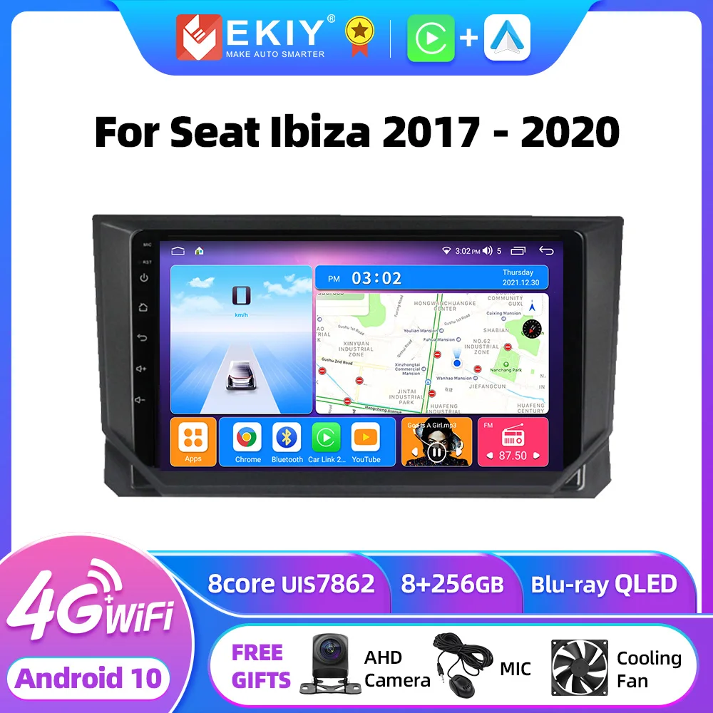 

EKIY QLED DSP Android Auto Radio For Seat Ibiza 2017 - 2020 Stereo Car Multimedia Video Player Carplay Navigation GPS 2din DVD