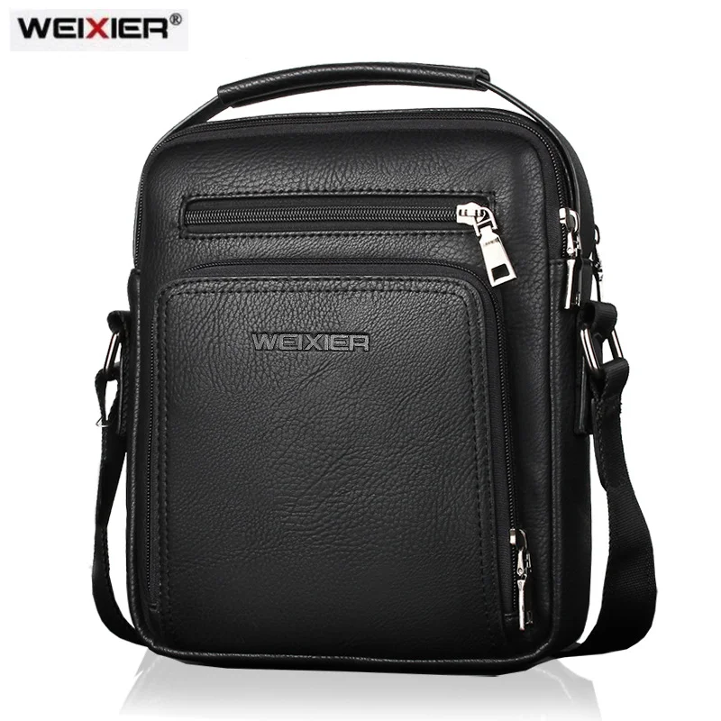 Weixier Men Crossbody Bag Multi-function Shoulder Bags Brand Handbags Large Capacity Leather Bag for Man Messenger Bags Tote Bag